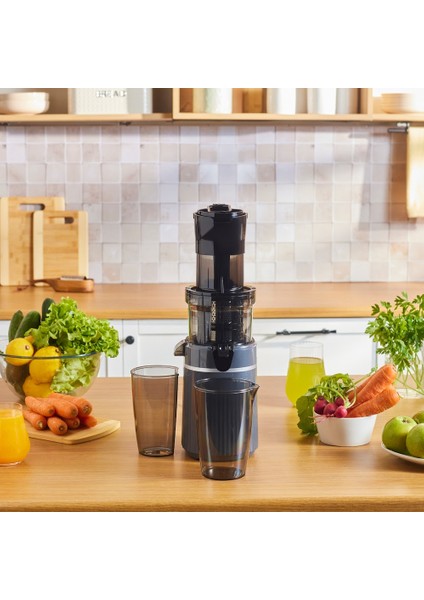 Karaca Fresh Press Slow Juicer Yavaş Sıkım Katı Meyve Sıkacağı Antrasit
