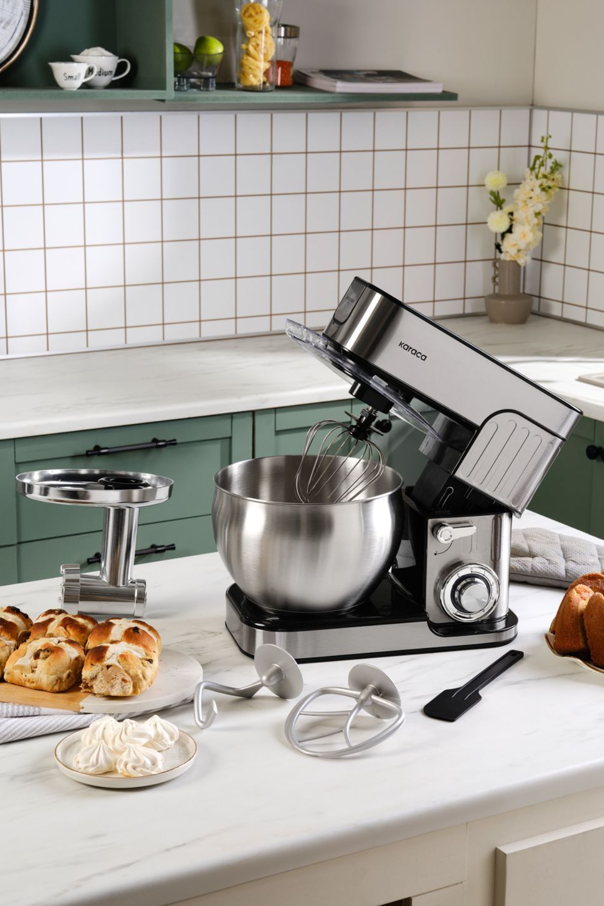 Karaca Inoxchef Pro Hamur Yoğurma Makinesi 1300W 7L Paslanmaz Çelik Gümüş Renk