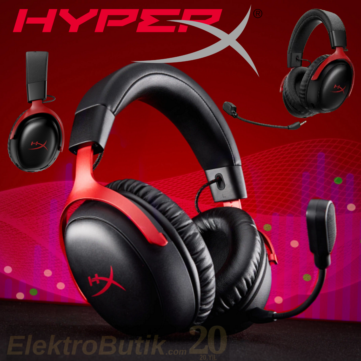 HyperX Cloud III S DTS X A59Z0AA Siyah-Kırmızı Kablosuz Kulak Üstü Oyuncu Kulaklığı