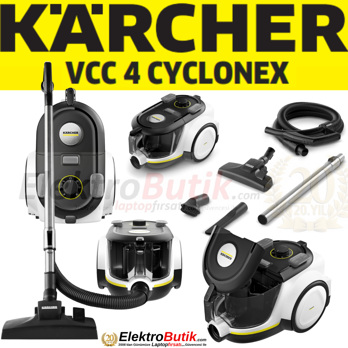 Karcher VCC 4 CycloneX 800 W Toz Torbasız Elektrikli Süpürge 1.349-420.0