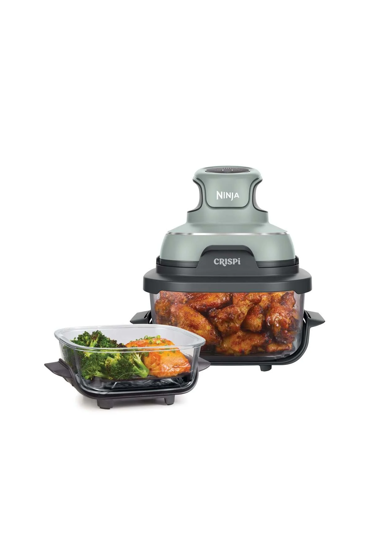 Ninja Crispi 4 in 1 Taşınabilir Cam Hazneli Pişirme Sistemi - Sage Green