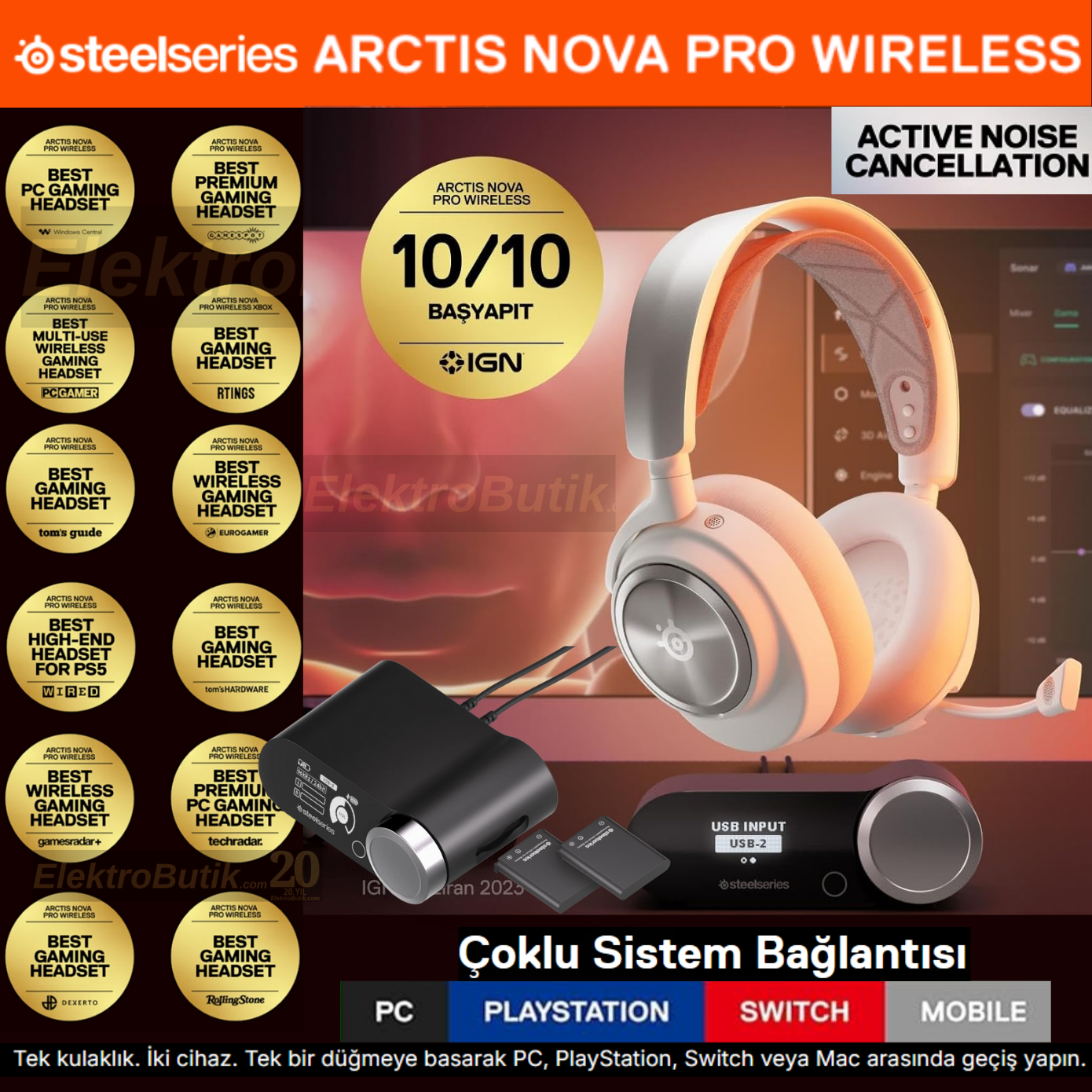 Steelseries Arctis Nova Pro Beyaz SSH61524 Kablosuz Multi-System Oyuncu Kulaklık