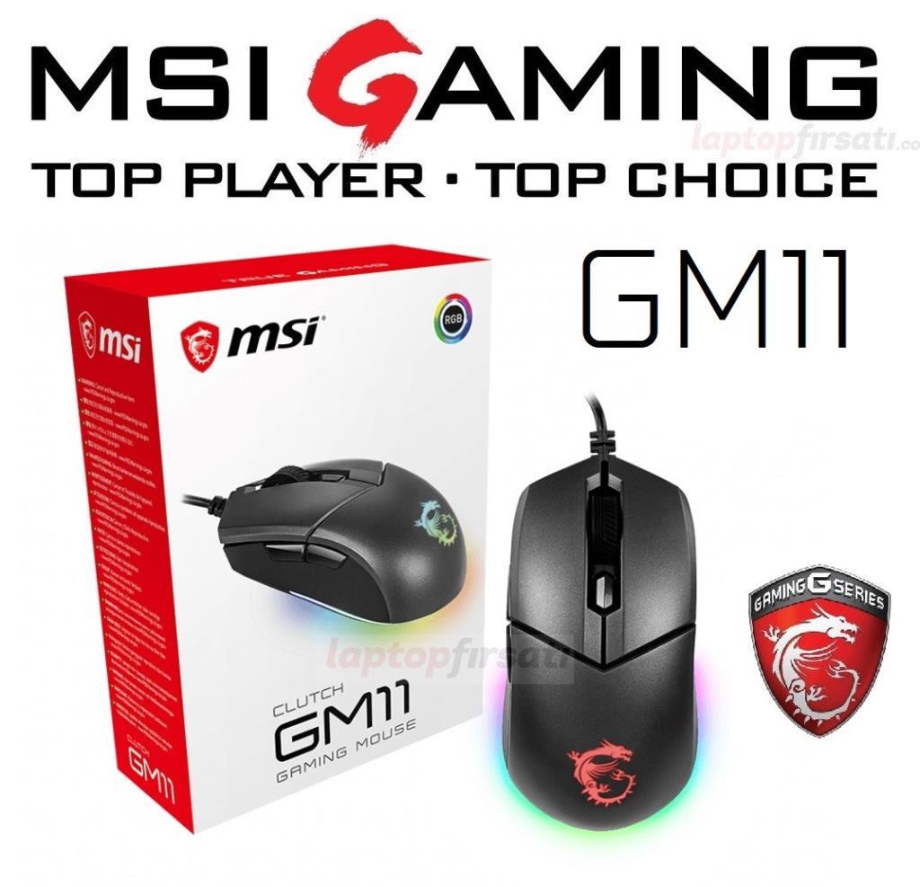 MSI Clutch GM11 RGB 5.000 DPI ÇİFT EL RGB LED IŞIKLI 6 TUŞ MOUSE