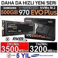 Samsung 500GB 970 Evo Plus 3500-3200MB/Sn PCIe Gen 3.0 x4, NVMe? M.2 SSD MZ-V7S500BW (5 Yýl Samsung Türkiye Garantili)