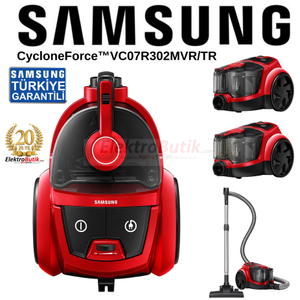 Samsung VC07R302MVR K�rm�z� 750 W Toz Torbas�z S�p�rge