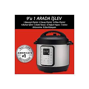 Instant Pot Duo 7'si 1 Arada Ak�ll� Pi�irici, 5.7 L, D�d�kl� Tencere, Yumu�ak Pi�irici, Pilav Pi�irici, Sote Tavas�, Yo�urt Haz�rlay�c�, Buharl� Pi�irici Ve Yemek Is�t�c�s�
