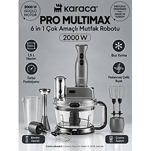 Karaca Pro Multimax 6 in 1 �ok Ama�l� Mutfak Robotu 2000W Space Gray