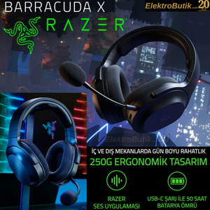 Razer Barracuda X S�YAH  RZ04-04430100-R3M1 Kablosuz Oyuncu Kulakl�k