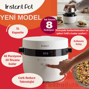 Instant Pot H�zl� Pilav Pi�irici ve Buharl� Pi�irici 40 Porsiyon 5 Lt.