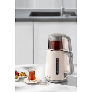 Homend 1756H 1800 W Cam Demlikli Beyaz �ay Makinesi
