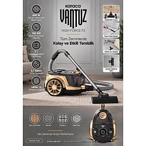 Karaca Vantuz High Force F2 Matte H.E.P.A. 13 899 Watt Mineral Gold Elektrikli S�p�rge
