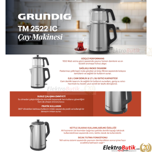 Grundig Tm 2522 Ic Inox Cam �elik S�zge�li �ay Makinesi
