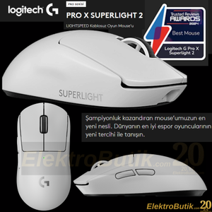Logitech G PRO X Superlight 2 SE 44.000 DPI Beyaz 910-007555 Optik �arjl� Kablosuz Oyuncu Mouse