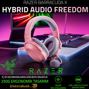 Razer Barracuda X PEMBE  RZ04-04430300-R3M1 Kablosuz Oyuncu Kulakl�k
