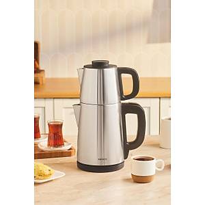 Karaca Tea Break Inox �elik Su Is�t�c� & �ay Makinesi Inox - Siyah