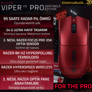 Razer Viper V3 PRO Sentinels Edition RZ01-05120400-R3M1 Ultralight Optik 35K Kablosuz Oyuncu Mouse