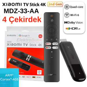 Xiaomi TV Stick 4K 2nd Gen MDZ-33-AA 2. Nesil Dolby Vision & HDR10+ (Xiaomi T�rkiye Garantili)