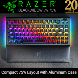Razer BlackWidow V4 Siyah RZ03-05000400-R3E1 %75 US Layout RGB Tactile Switch Kablolu Mekanik Oyuncu Klavyesi