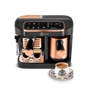 Karaca Hat�r Perfetto Dijital ve Dokunmatik Ekranl� �elik Cezveli Espresso ve T�rk Kahve Makinesi Copper