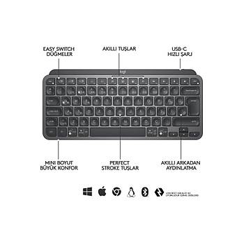 Logitech MX Keys Mini 920-010504 TKL Q Kablosuz Klavye