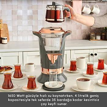 Karaca Maxiva 1651 Elektrikli Semaver 35 �ay Barda�� Kapasiteli Antrasit