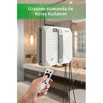 Kiwi KWC-7140 Uzaktan Kumandal� D��me Korumal� KARE Cam Temizleme Robotu 3500Pa