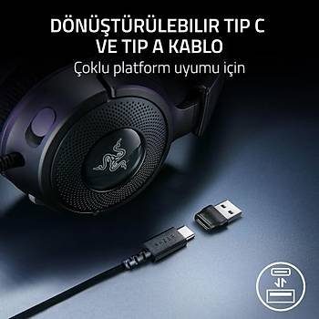 Razer Kraken V4 X Siyah USB-C RZ04-05180100-R3M1 Chroma RGB Kablolu Oyuncu Kulakl�k