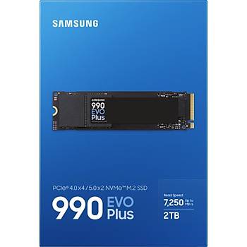 Samsung 990 EVO Plus 2TB MZ-V9S2T0BW 7250MB-6300MBSn PCIE GEN 4.0 X4 5.0 X2 NVME 2.0  M.2 SSD 5 YIL Samsung TURKIYE Garantili