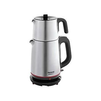 Homend Royaltea 1741H Paslanmaz Celik Cay Makinesi 2000W 1,9Lt Celik Isitici 1Lt. Celik Demlik