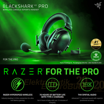 Razer BlackShark V2 Pro Xbox Siyah RZ04-04530300-R3M1 HyperSpeed Kablosuz E-Spor Oyuncu Kulakl�k