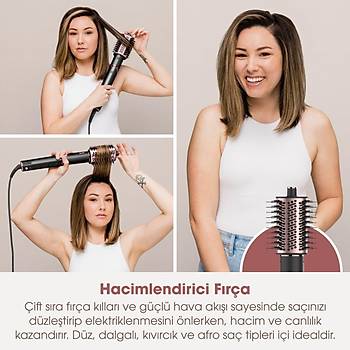 Shark Flexstyle 3-In-1 Sa� Kurutma & �ekillendirme Sistemi 1400 W Siyah/Rose Gold 3 Kademe H�z Ayar� HD424EU