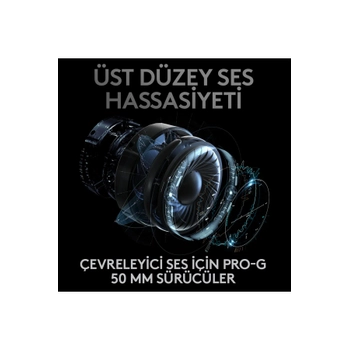 Logitech G Pro X 981-000907 Wireless Lightspeed 7.1 Kablosuz Kulak �st� Oyuncu Kulakl���