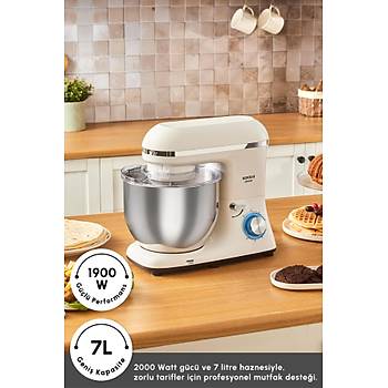 Karaca Chefcrafter Hamur Yo�urma Makinesi Porcelain White 1900W 7L