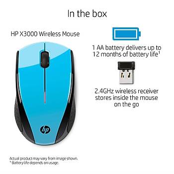 HP WIRELESS KABLOSUZ OPTK MOUSE X3000 MAVI K5D27AA