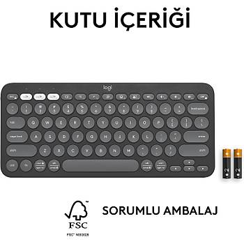 Logitech Pebble Keys 2 K380S 920-011859 Siyah TKL Q Kablosuz Klavye