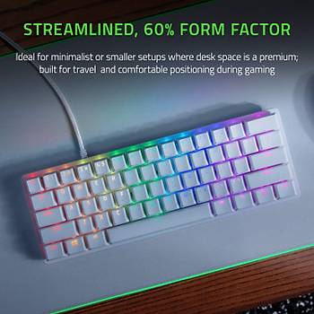 Razer Huntsman Mini Mercury Beyaz  RZ03-03390300-R3M1 Purple Switch Kablolu Mekanik Oyuncu Klavye