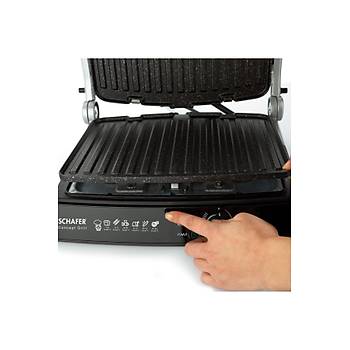 Schafer Concept Grill 2000 W ��kar�labilir Y�kanabilir Yap��maz D�k�m Plaka Tost Makinesi Siyah 2S082-25007-SIY01