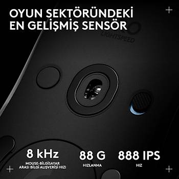 Logitech G Pro 2 Lightspeed Siyah 910-007296 44K Hero 2 Optik LIGHTSYNC RGB �arjl� 80gram Kablosuz Oyuncu Mouse
