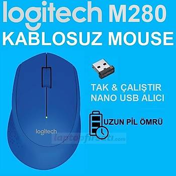 ????Logitech M280 Kablosuz Mavi Mouse 910-004290