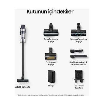 Samsung VS20B75ACR5/TR Jet 75E �arjl� Dikey S�p�rge, 200W Emi� G�c�, Dijital Invert�r Motor