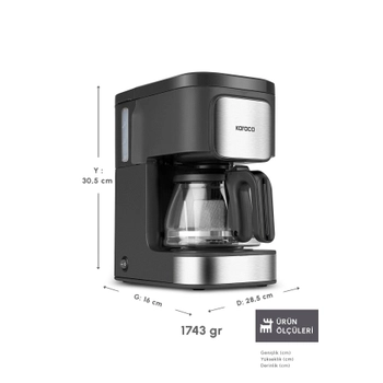 Karaca Just Coffee Aroma 2 In 1 Filtre Kahve ve �ay Demleme Makinesi Inox