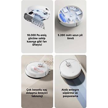 Xiaomi Robot Vacuum S40 Beyaz Ak�ll� Robot S�p�rge + Paspas -10000 Pa Emi� G�c� (Xiaomi Tr Garantili)