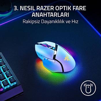 Razer Basilisk V3 Pro Beyaz RZ01-04620200-R3G1 RGB Optik 30K Kablosuz Oyuncu Mouse