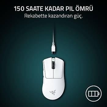 Razer DeathAdder V4 Pro Beyaz RZ01-05330200-R3G1 Optik 45K Kablosuz Oyuncu Mouse