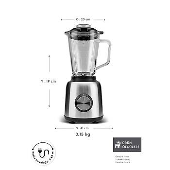 Karaca �nox 1.5 Lt Cam Hazneli 1000 Watt Buz K�rma �zellikli Smoothie Blender