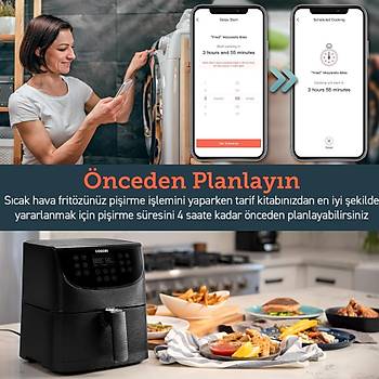 COSORI AKILLI SMART WI-FI UYGULAMA DESTEKLI PREMIUM 5.5LT 1700W DOKUNMATIK AIRFRYER SIYAH CS158-AF 