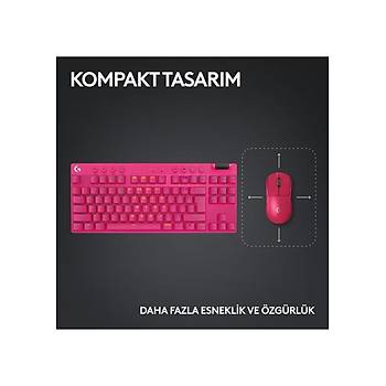 Logitech G PRO X TKL LIGHTSPEED Pembe 920-012159 RGB Tactile Switch Kablosuz Mekanik Oyuncu Klavye