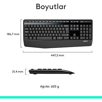 Logitech MK345 Siyah 920-006514 Kablosuz Klavye Mouse Seti