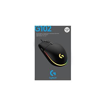 Logitech 910-005823 G102 LightSync Black 8000DPI 6 Tu� Optik RGB Siyah Kablolu Gaming (Oyuncu) Mouse