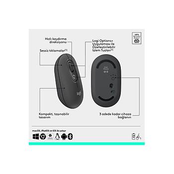 Logitech POP ICON Bluetooth Klavye Mouse Seti Grafit 920-013075